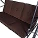Tangkula Converting Outdoor Swing Patio Porch Garden Swing with Comfortable Cushion Seats, Adjustable Canopy & Coated Steel Frame Hammock 3 Seats Patio Deck Furniture (Brown)