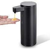 Automatic Soap Dispenser Stainless Steel with Sensor Infrared Soap Dispenser Electric IPX5 Waterproof USB-C Charging Motion Sensor for Kitchen & Bathroom Black, 9oz