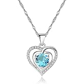 Uloveido Platinum Plated Crystal Heart Pendant Necklace Cubic Zirconia Double Heart Necklaces for Women Y1063