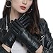 Womens Classic Touchscreen Texting Leather Gloves, Fleece Lining Warm Winter Gloves for Women