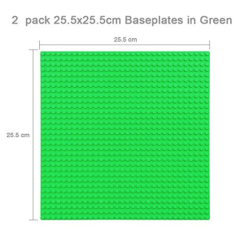 CMaster Classic Bausteine Grundplatte - 10 x 10 (25,5 x 25,5cm) - 6 Stück - Blau, Grau&Grün - 100 % kompatibel mit Allen… – Bild 8