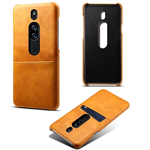 Scheam Sony Xperia XZ3 Wallet Leather Case Protective Durable Durable Protective Case Shell Folio flip Cell Phone Cover Bag Card Slots,Cash Pocket,Orange - Thumbnail 4