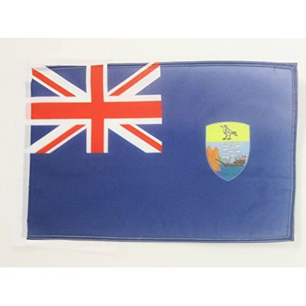 AZ FLAG - Saint Helena Flag - 18'' x 12'' - 100% Polyester Saint Helenian Small Banner with Two Cords - Fade Resistant - Vivid Colors - 18x12 in - 45x30 Cm โ image 1