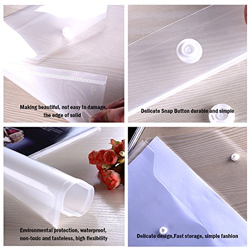 Plastic Envelopes Poly Envelopes - 30Pack Poly Folders With Snap Button Closure Plastic Folders Premium Quality Document Folder A4 Size 6 Assorted Colors