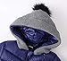 Aivtalk Baby Boys Snowsuit Infant Warm Solid Polyester Long Sleeve Zip One Piece Jacket Outwear with Knit Hood Blue 6-12 Months