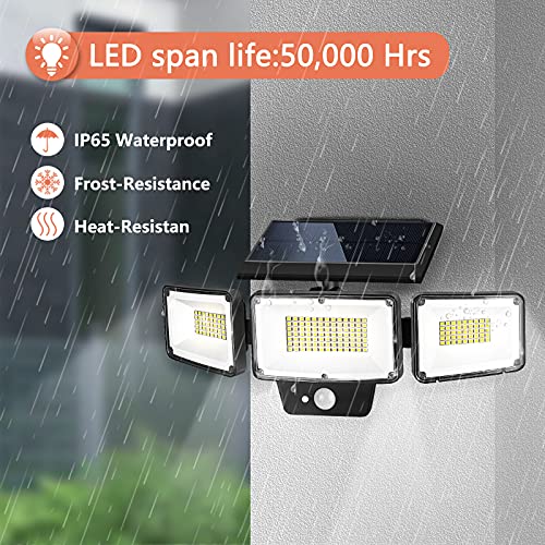 Solar Lights Outdoor 181 LED 1200Lm Solar Flood Lights Outdoor Motion Sensor Lights IP65 Waterproof Solar Security Lights Motion Outdoor for Porch Yard Garage Patio 1-Pack