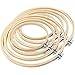 Outuxed 8Pcs Bamboo Cross Stitch Hoops Embroidery Hoops Circle Cross Stitch Hoop Ring for Arts Crafts Sewing (4Size)