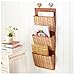 Stock Show Oxford 3 Pockets Magazines&File Hanging Organizer Storage Holder (Bamboo Weaving Pattern)