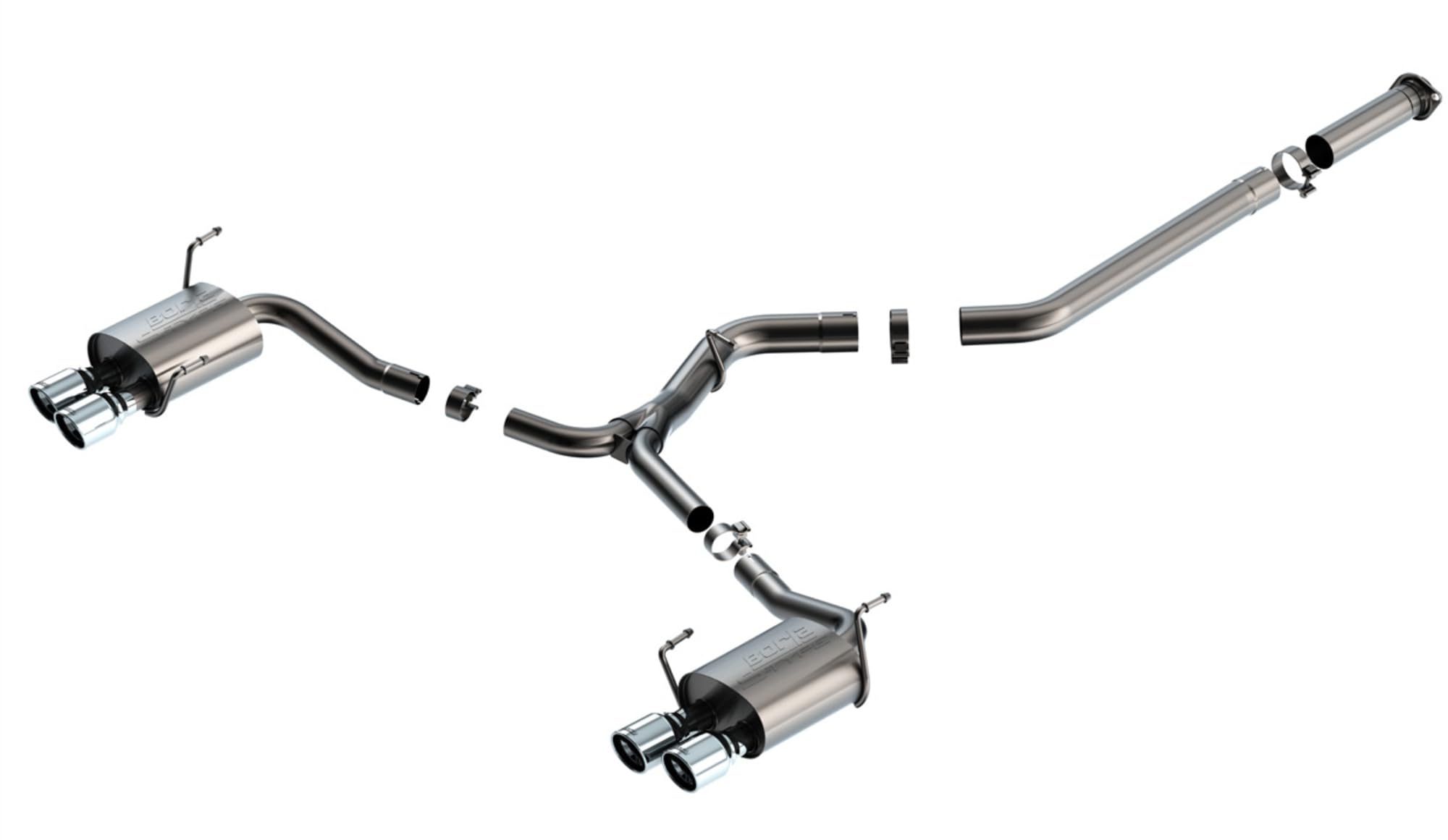 Borla - 2022 Subaru WRX 2.4L Turbo AT/MT AWD Puntas pulidas de escape Catback tipo S (140907)