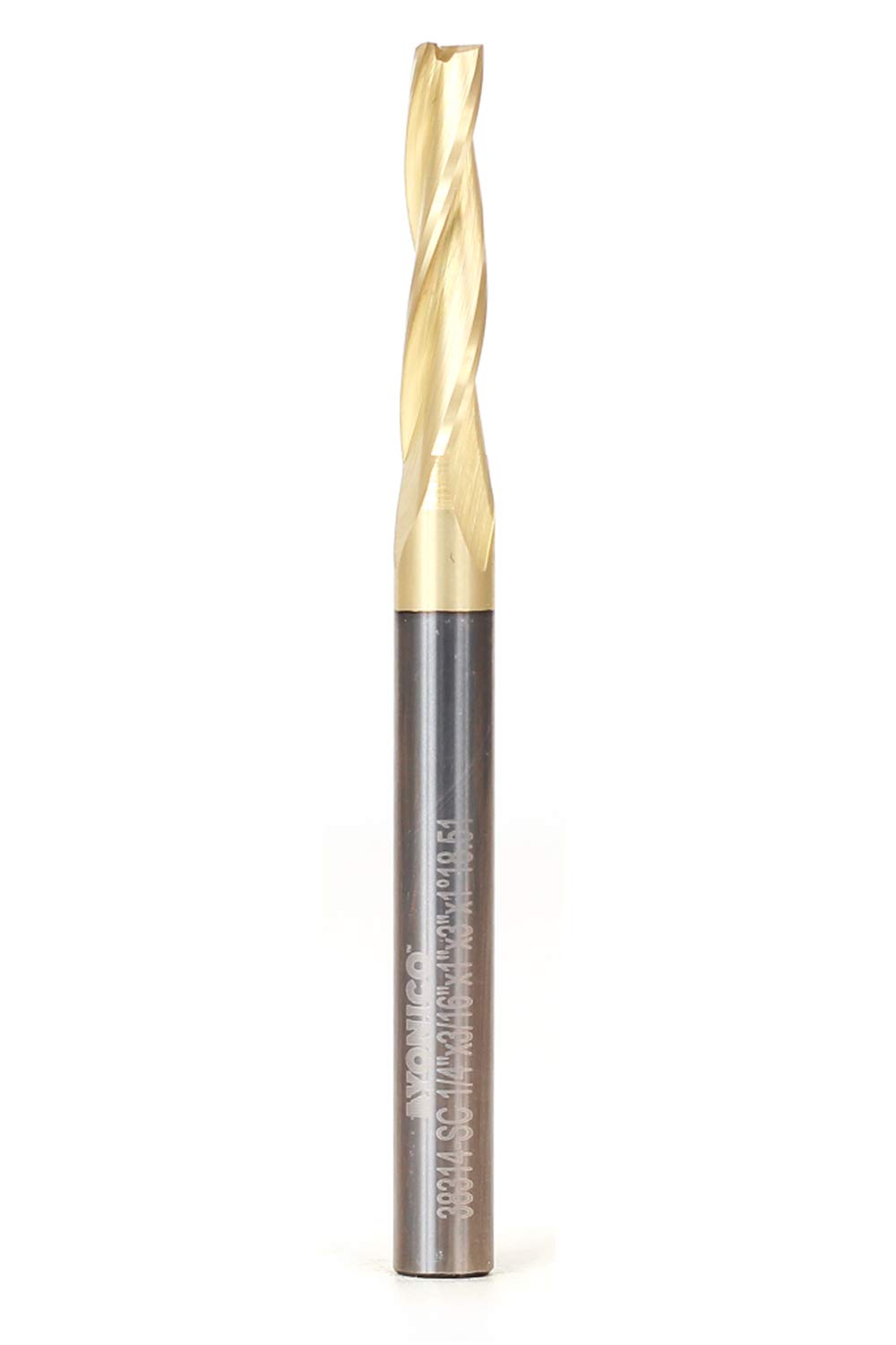 Yonico 38314-SC 3/16-Inch Tapered Upcut Spiral ZRN Coated CNC Router Bit 1/4-Inch Shank