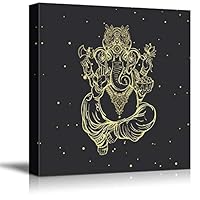 Canvas Wall Art Tribal Elephant Rustic Effect Canvas Prints Home Artwork Decoration for Living Room,Bedroom - 12x12 inches