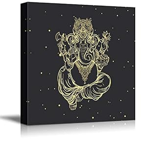 signwin Canvas Wall Art Tribal Elephant Rustic Effect...