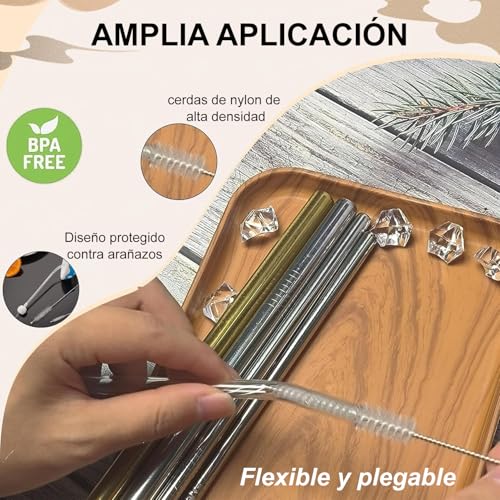 9 Piezas Cepillos de Limpieza para Botellas, Cepillo para Lavar Botellas Multifunción con Orificio para Colgar, Cepillo de Tubo de Pajitas de Nylon para Botella, Biberones, Termos,Tarros,Tapones-Negro
