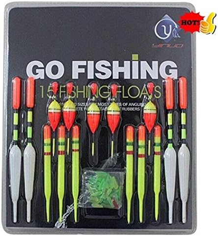 Clearance! CieKen 15pcs Assorted Sizes Lot Fishing Lure Floats Bobbers Slip Drift Tube Plastic. (15 Pcs)