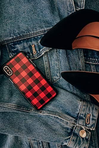 Buffalo Red Plaid Phone Case Compatible with iPhone 7 Plus 8 Plus 7 8 Models X/Xs Thin Plastic (iPhone X)
