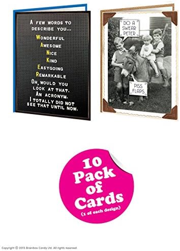 10 Pack Of Funny Rude Humorous 'Cheeky' Birthday Cards, 5 x 7 inch - Image 5