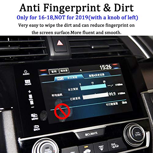Only for 2016 2017 2018 Honda Civic,BUENNUS Tempered Glass Screen Protector for 10th Generation Honda Civic EX EX-L EX-T Touring Si Type R Hatchback 7-inch Ladder-Shaped GPS Cover Protective Film - Thumbnail 4