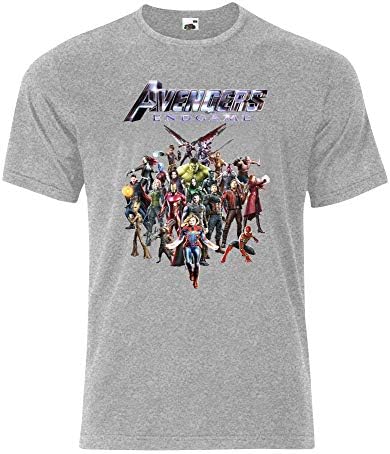 Characters Avengers Endgame Thanos Thor Black Widow Captain America Hulk Iron Man Spider-Man Black Panther Mens Tee Shirt Top