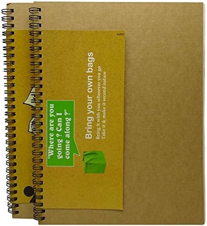 Zebra Writing Pad Spiral Recycled Kraft Paper Hardcover Plain Sheets Writing Journal Notebook 70 Sheets - Pack of 2