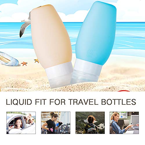 image for Travel Bottles - Uervoton 10pcs Leakproof Silicone Refillable Travel C