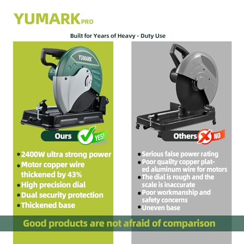 Abrasive Chop Saw, 2400W 3800RPM Steel Cutting Machine, 45° Adjustable Angle Metal photo 12