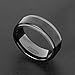 MNH Men's 8mm Tungsten Carbide Wedding Band Brushed Matte Finish Beveled Polished Black Rings Size 10