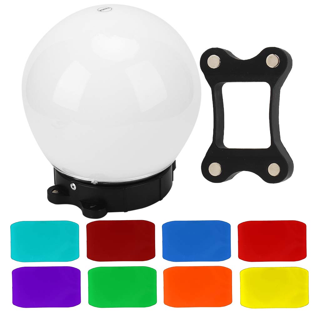 Walfront General Roof Flash Soft Light Ball 15cm Round Flash Diffuser Light Softbox Speedlite Flash Accessories Kit