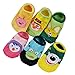 Kakalu Assorted Non-Skid Ankle Cotton Socks with Grip for 12-36 Months Baby, Cartoon 1, 6-Pairs