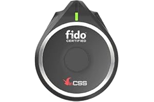 VINCSS CYBER SECURITY SERVICES VinCSS FIDO2 Fingerprint Security Key, Two Factor Authenticator, Uses Biometric Fingerprint Technology, Works with USB-C, Bluetooth, NFC - Supports Safe Login Without Password, UAF/U2F/FIDO2 Standard