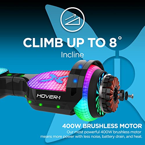 Hover-1 Astro Electric Self Balancing Scooter - 7MPH Top Speed, 9 Mile Range, 5HR Run-Time, Built-In Bluetooth Speaker, Self Balancing Boards Rider Modes: Beginner to Expert