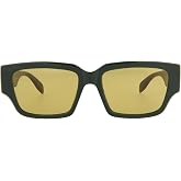 Alexander McQueen Square/Rectangle Sunglasses Green Green Yellow Luxury Eyewear Made In Italy Acetate Frame Designer Fashion for Everyday Luxury