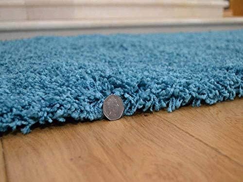 Soft Touch Shaggy Teal Thick Luxurious Soft 5cm Dense Pile Rug. Available in 7 Sizes (160cm x 220cm)
