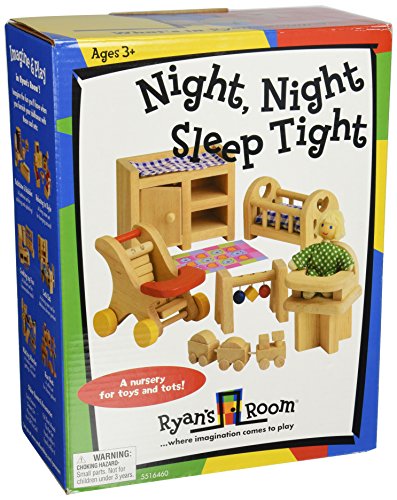 Small World Toys Ryan's Room Wooden Doll House -Night, Night Sleep Tight Nursery Room