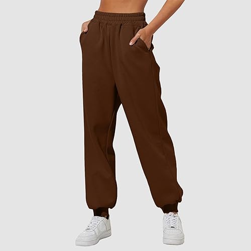 Aniywn Women Fleece Lined Sweatpants Baggy Wide Straight Leg Pants - Main Image