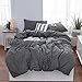 LIFETOWN Jersey Knit Cotton Duvet Cover Twin, Twin XL Black White Striped Duvet Cover Set 3 Pieces, Super Soft and Easy Care