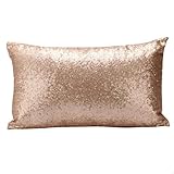 GBSELL Pillow Cover Glitter Sequins Rectangle Throw Pillow Case Cafe Home Party Christmas Decor Cushion (Gold)