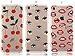 iPhone 7 Case, iPhone 8 Case, [3-Pack] CarterLily Eyes and Lips Design Pattern Soft Clear Flexible TPU Back Case for iPhone 7 iPhone 8 - Lips