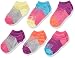 Fruit of the Loom Girls' Little Show Socks-6 Pack, purple/pink/blue/gray/orange/yellow, Small (Shoe Size: 6-10.5)