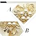 Gold Napkin Rings Set of 6 - Metal Pearl Flower Napkin Ring Holders for Wedding Party Banquet Bridal Shower, Elegant Servitte Buckles for Home Kitchen Thanksgiving Christmas Dining Table Decoration
