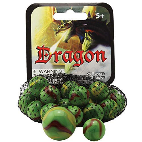 Mega Marbles 3 Pack - Enchanted Forrest, Dragon, & Unicorn Game Nets - Includes 1 Shooter Marble & 24 Player Marbles Per Net - Thumbnail 2