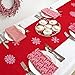 OurWarm Embroidered Christmas Table Runners with White Snowflake, Red Table Runner Table Linens for Christmas Table Decorations 16x72 Inch
