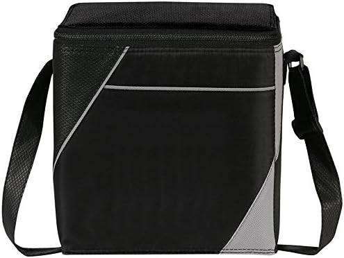 Eunichara IT 8 Pack Cooler Lunch Bag 210D PU Diamond Non Woven Polypropylene Insulated, heat-sealed PEVA Lining Reusable, Spot Clean/Air Dry - Black