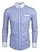 TAM WARE Mens Classic Vertical Striped Fake Pocket Longsleeve Shirt TWCMS01-BLUE-US M