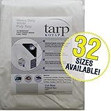 Kotap 8-ft x 20-ft Heavy-Duty 12 by 12 Cross Weave 8-mil White Poly Tarp, Item: TRW-0820
