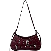 SweatyRocks Women's Y2K Purse Shoulder Bag Buckle Top Handle Handbag Punk Trendy Underarm Bag