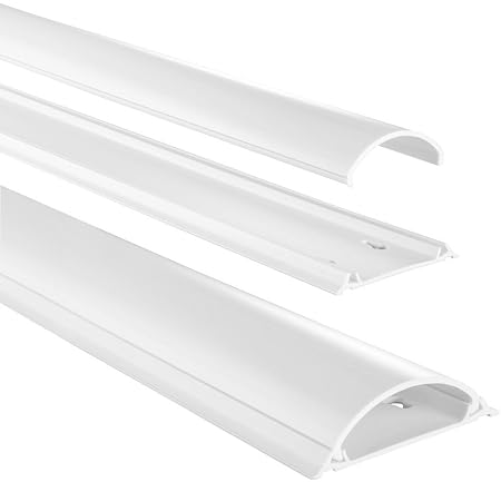 Hama Kabelkanal selbstklebend PVC (Kabelabdeckung halbrund 7 cm x 100 cm, bis zu 8 Kabel in einer Leiste, Kabelschacht zum ve