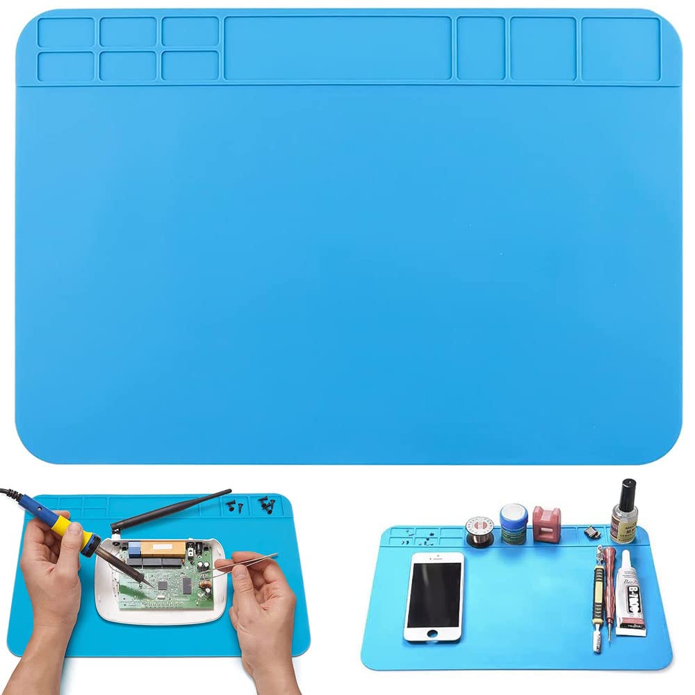 Wwmstlkx Silicone Soldering Mat, Anti Static, High Temperature, Electronics Repair Mat, 30 x 20 cm