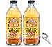 Bragg USDA Organic Raw Apple Cider Vinegar, With The Mother 16 Ounces Natural Cleanser, Promotes Weight Loss - Pack of 2 w/ Measuring Spoon