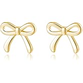 SLUYNZ Solid 925 Sterling Silver Tiny Bow Earrings Stud for Women Teens Small Bowknot post Stud Earrings