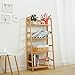 Ollieroo Natural Bamboo 4 Tier Bookcase, Multi-Functional Book Shelf Storage Rack, Plants Stand Display Shelf